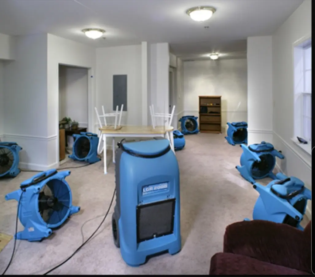 Air movers and dehumidifier setup for Water Extraction & Removal in Camarillo